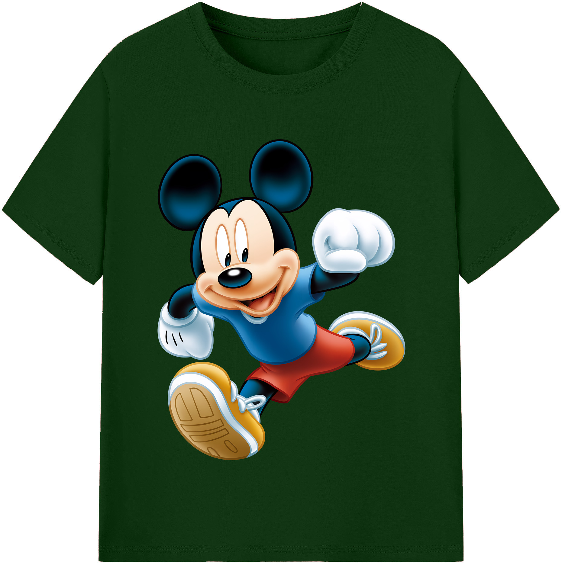 （画像用） ミッキーマウス Mickey Mouse 綿100％半袖Tシャツ（フロントプリント）